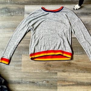 Cut sweater with rainbow lining, great condition perfect for teens and children